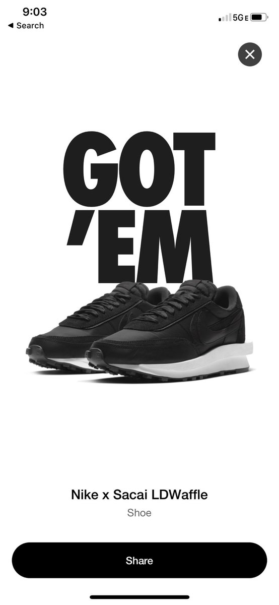 My first ever W on SNKRS app after maybe 2 years of trying.