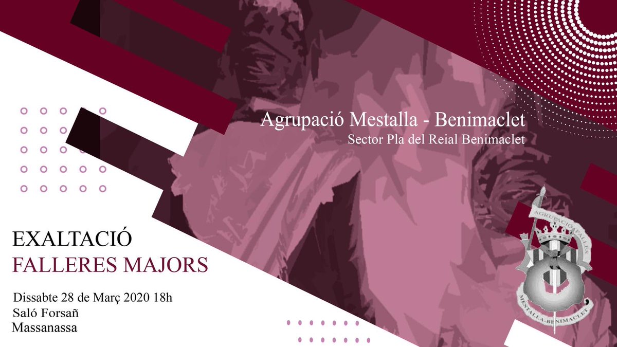 Ja queda menys per a la exaltació de les falleres majors de l’Agrupació de Falles Mestalla-Benimaclet, es celebrarà el dia 28 de març després de la frenetica setmana fallera, no podeu faltar! 🎉