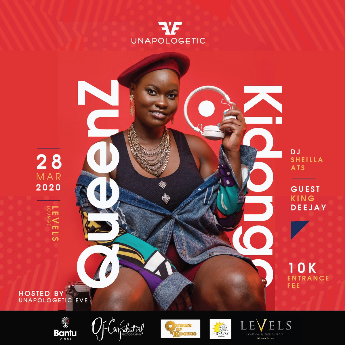 unapologeticeve's tweet photo. The first female Dj to be released 👊🏽🔥 but what’s #QueenzOfKidongo without @djsheilla_ug ? One wonders 💃🏽 
Save just 10k then come I give it to you, THE KIDONGO. @Levelsloungeug we fill it up on 28th March 2020!

A lot more details coming. 🔥🙏🏽 https://t.co/G1InxnXstE