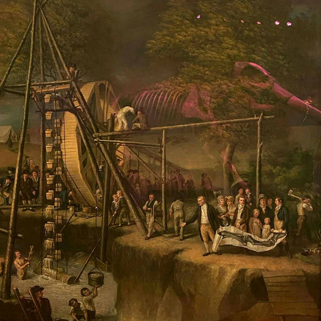 EleanorHarvey's tweet photo. Reflections of the mastodon: Pink on Exhumation of the Mastodon, due to optium in the glazing
#WhoIsHumboldt #humboldt2020 #AlexanderVonHumboldt #CharlesWillsonPeale #AvH250 #MastodonWeek #Mammoth #Mastodon https://t.co/C1ja8WEIju