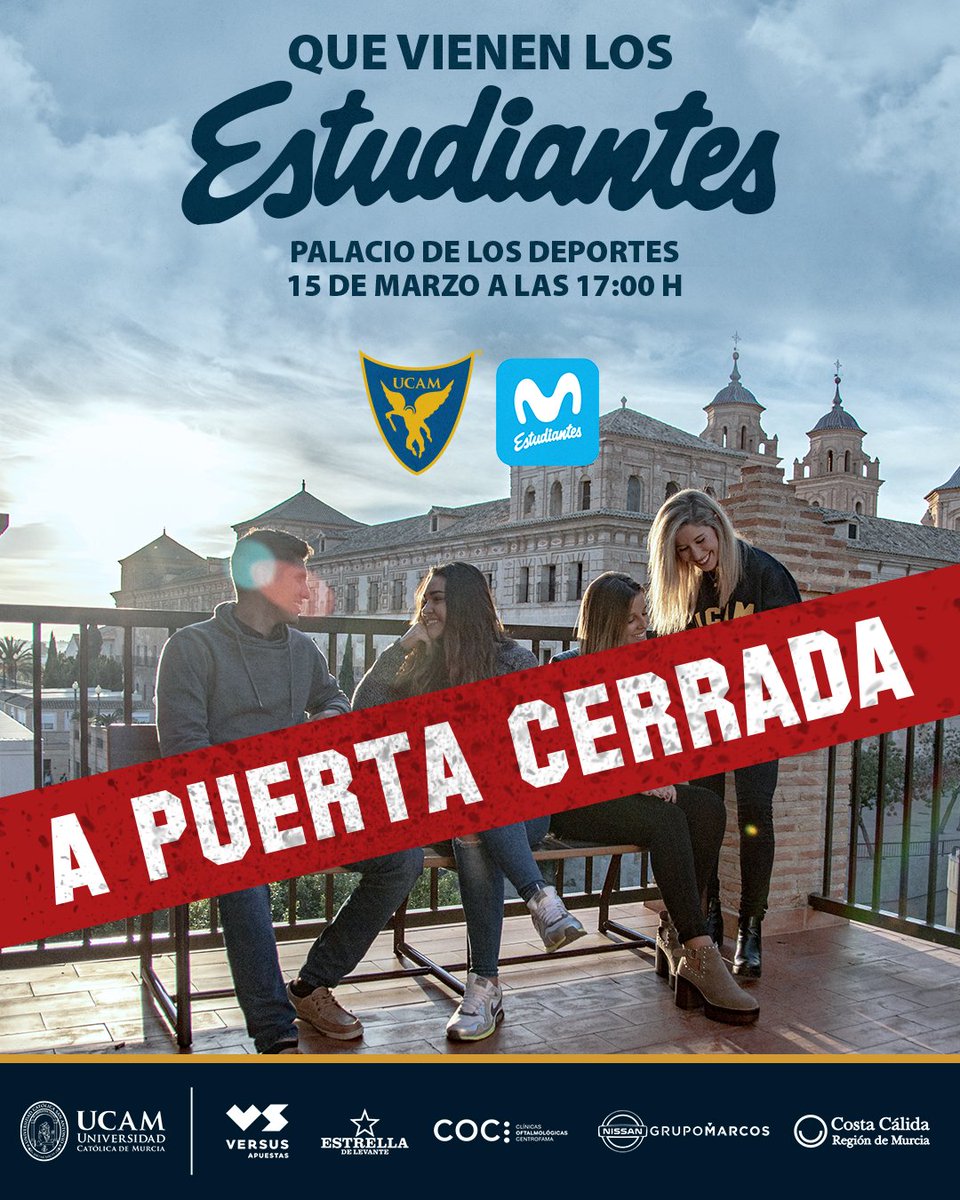 🚪 | 15 DÍAS A PUERTA CERRADA | 🚪

📅 Los partidos contra <a href="/MovistarEstu/">Movistar Estudiantes</a> y <a href="/CB1939Canarias/">La Laguna Tenerife</a> se jugarán a puerta cerrada.

ℹ️ Se reembolsará el importe a los aficionados que hayan comprado dichas entradas.

🗞️ ucamdeportes.com/ucamcb/noticia…