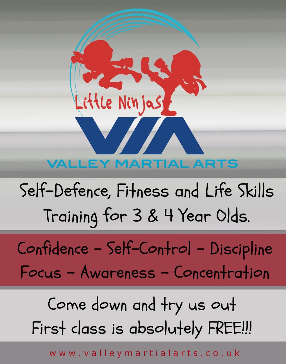 VMAClitheroe's tweet image. Little Ninjas 4.15pm today
Come along and try us out for FREE!!! #fun #energetic #fastpaced #enjoyable #fitness #balance #confidence #healthybody #healthymind #littleninjas #selfcontrol #selfdiscipline #stronger #coordination #firstlessonfree #kids #children #valleymartialarts