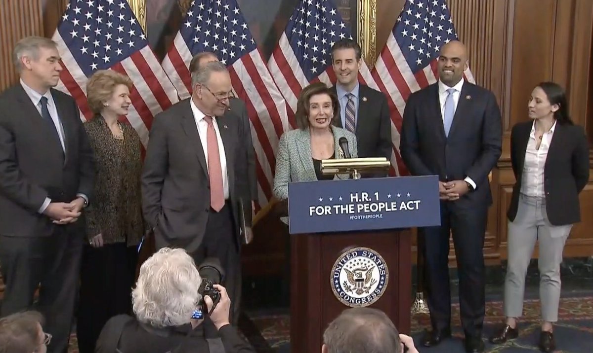 Lawmakers, including Speaker Pelosi and Leader Schumer, hold a press conference in support of H.R. 1, the For the People Act.