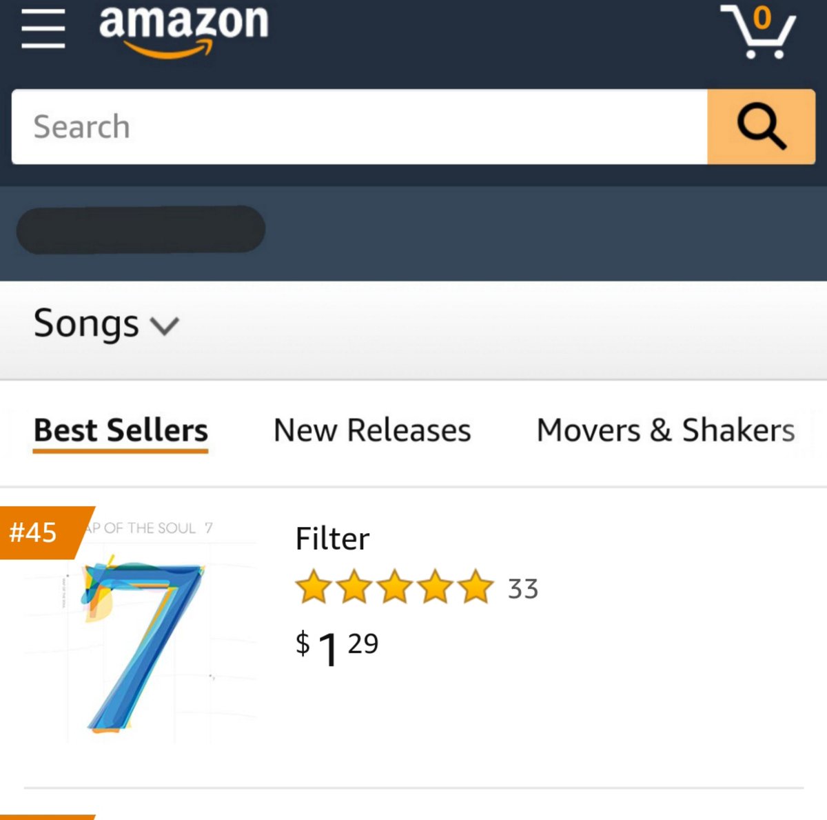 Update:[200310]Filter currently on Amazon: #45 Best Sellers (Highest charting solo song from the album here) #18 New Releases (Highest charting solo song from the album here)