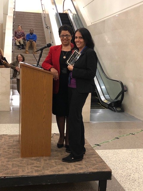 MeckClerk's tweet photo. In December, the Clerk’s Office hosted its annual Most Valuable Clerk Awards!  Congratulations to the proud recipients of the 2019 MVC Awards: Troy Hubbard - Customer Service Award, Sheila Amaning - Teamwork Award, Mandana Vidwan - Innovation Award. https://t.co/MxlYIJzpiU