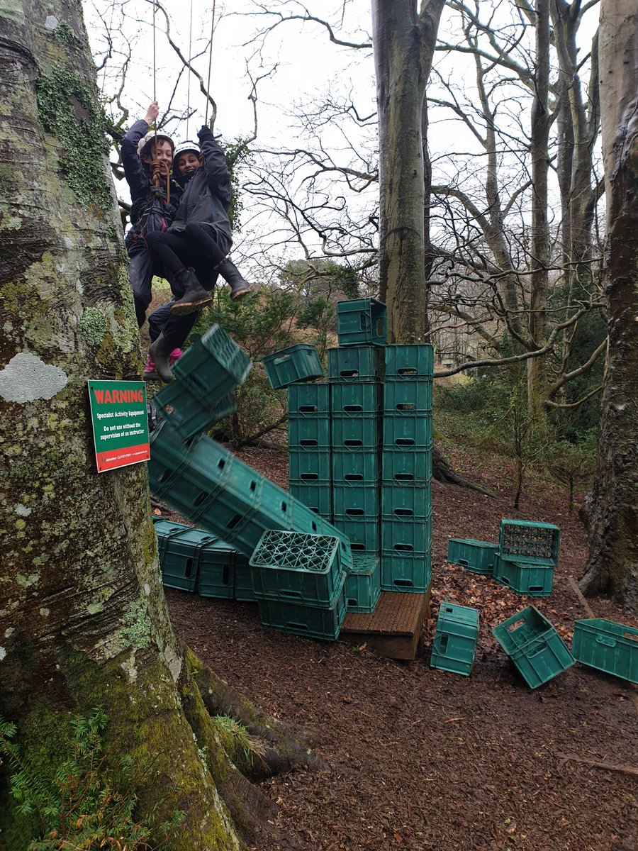 EtonEndSchool's tweet photo. An afternoon of crate stacking for Ravenclaw, flying through the trees! #WeAreEtonEnd #Devon2020 https://t.co/Z9KozNBKeG