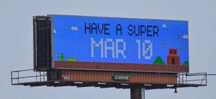 Dumad's tweet photo. Today is Super Mario day, happy #MAR10 day!!! https://t.co/Xt7cF4mwtS
