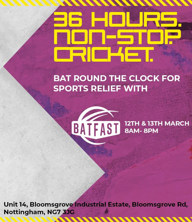 BatFastSports's tweet photo. Just two dayβs until our #batathon for Sports Relief π
36 hours. Non stop cricket.
https://t.co/ouFkPla5tu https://t.co/dVzGj0HnER