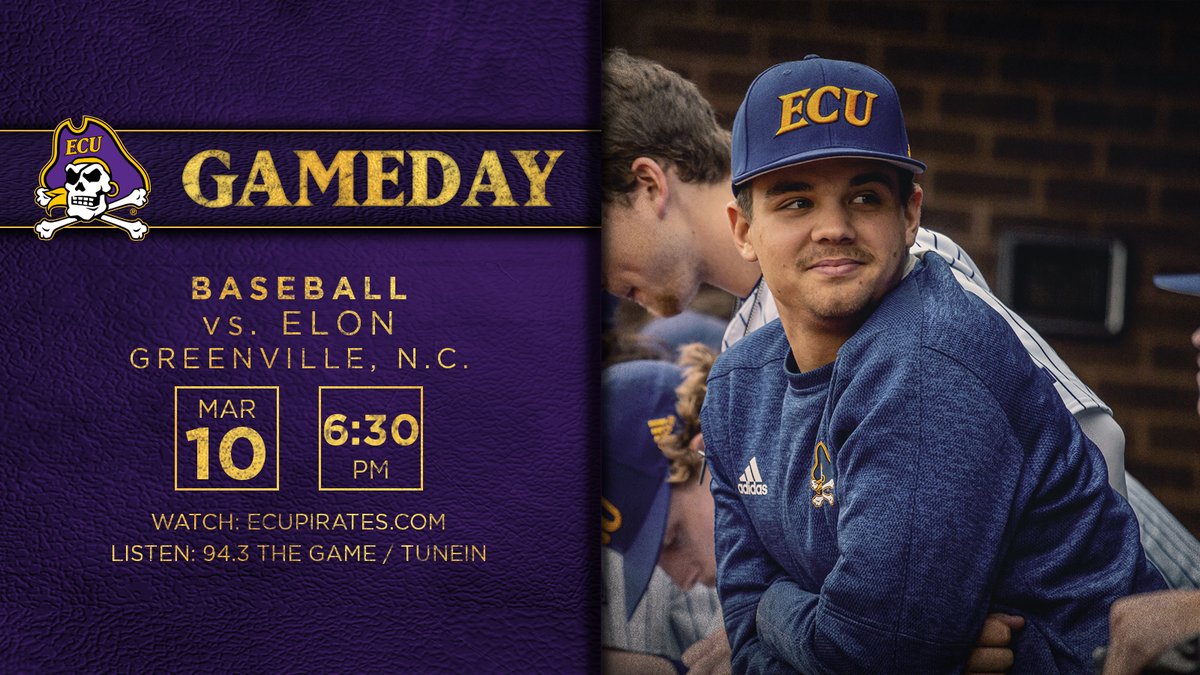 It's a midweek matchup in Clark-LeClair. Come cheer us on, #PirateNation!  

🆚 Elon
📍 Clark-LeClair Stadium
 💻 ECUPirates.com
 📻 94.3 The Game / bit.ly/ECUTuneIn
 📊 bit.ly/38qHSYd
📲 <a href="/ECUBaseball/">ECU Baseball</a>
 🎟️ bit.ly/ECUBaseball