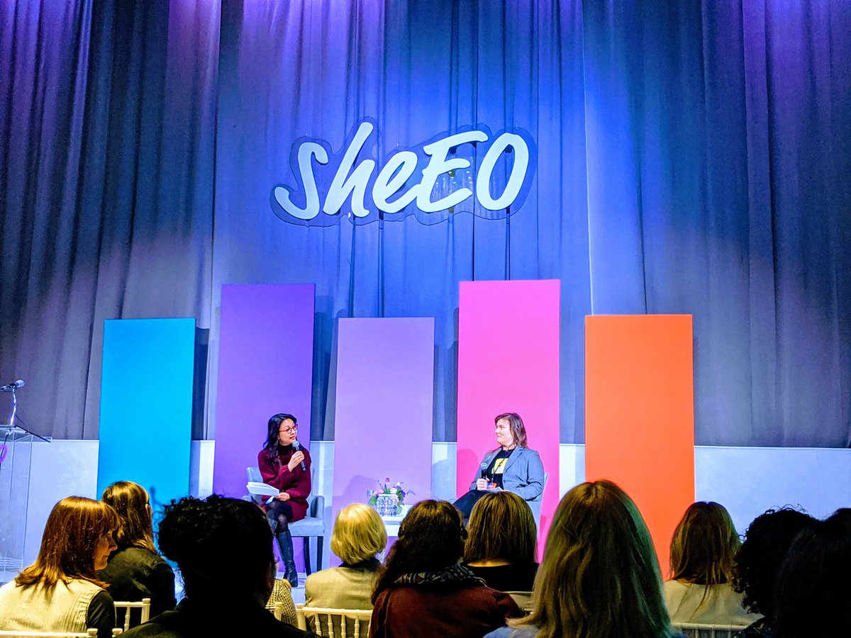 Emmy_Gaza's tweet photo. Inspiring to hear the struggle of women at work. Jodi Huettner is talking about her experience opening her new business Helga Wear Inc.

#SheEO_Global_Summit2020 https://t.co/dORz6uz2K9