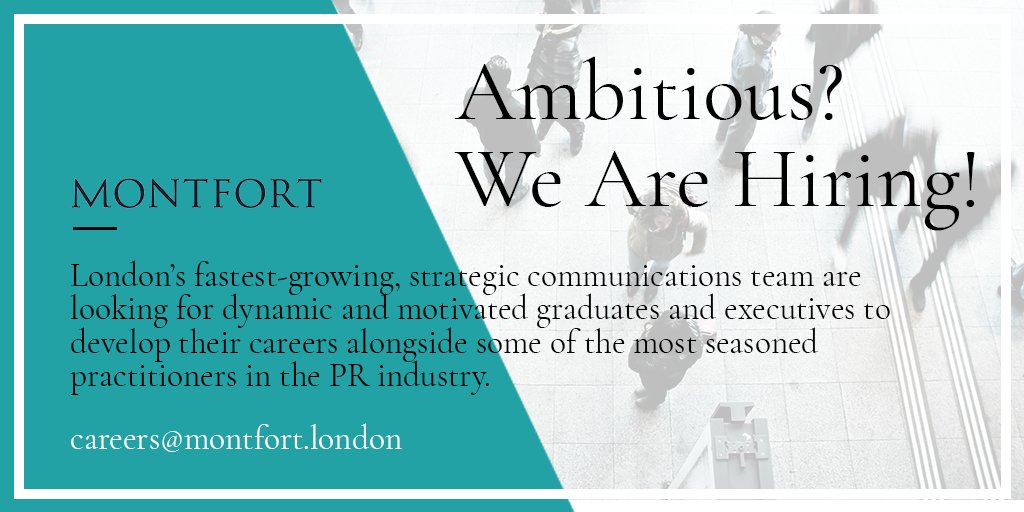 Ambitious? We are hiring! 
 
If you are interested in joining our team, send your CV through to careers@montfort.london