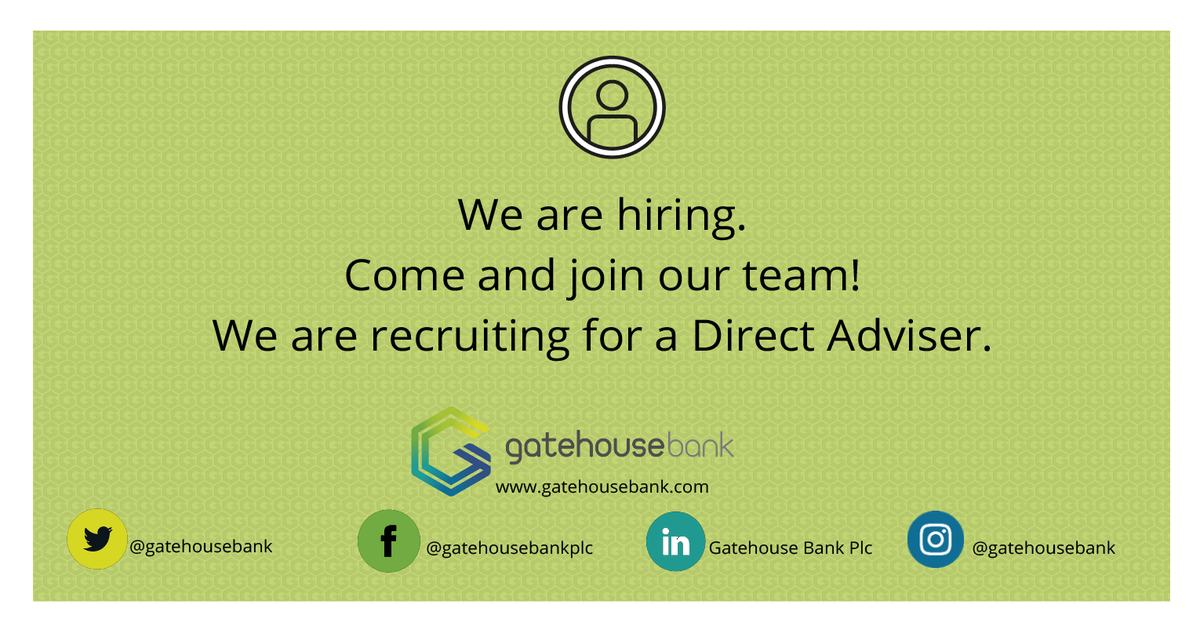gatehousebank's tweet photo. We are hiring. Come and join our team in Milton Keynes! We are recruiting for a Direct Adviser.

Find out more information here: 
https://t.co/c0qKFCGFIR

#GatehouseBank #Hiring #Recruitment #Newjob #DirectAdviser #MiltonKeynes https://t.co/0w8XieKWga