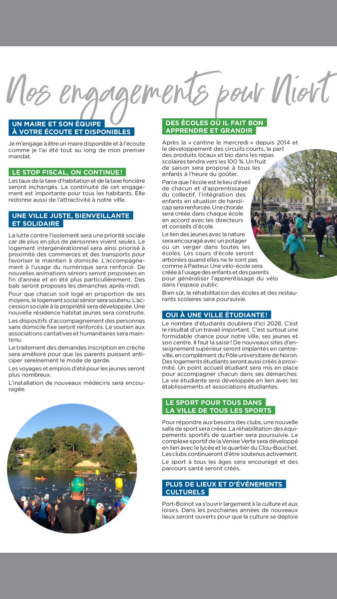 NiortCensemble's tweet photo. [#Municipales2020🗳] #Niort 
Tous les documents de campagne ont été déposés dans les boîtes aux lettres. Voici une version numérique du programme résolument 
« solidaire, attractif et nature »
pour construire #NiortTousEnsemble ! dès le 15 Mars https://t.co/E6A1KMAYiM