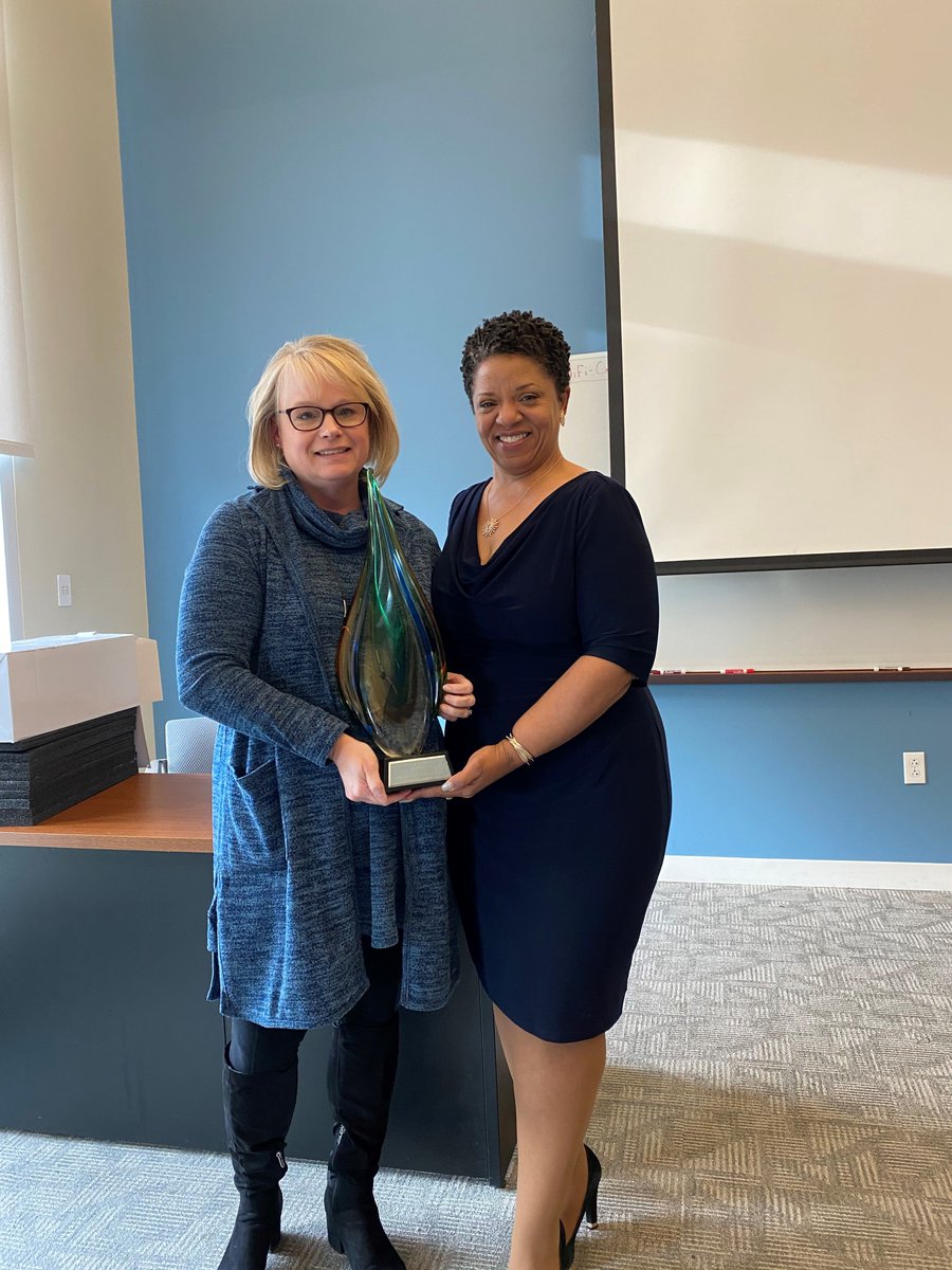 MeckClerk's tweet photo. In February, Clerk Chinn-Gary met with her supervisory staff at the first Clerk Management Meeting of the year. At the meeting, the next recipient of the Pass the Torch Leadership Award was recognized. Grant Harris passed the "torch" to Rebecca McAulay! https://t.co/fnuYB8FrYQ