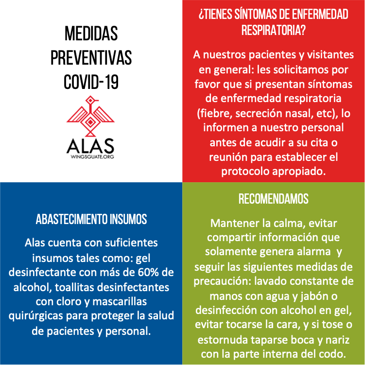 WINGSGUATEMALA's tweet photo. En Asociación Alas nos interesa sobre cualquier otra cosa, la salud y el bienestar de las personas a quienes servimos. Constantemente preparamos a nuestro personal para servirles mejor y la situación actual con el COVID-19 no es la excepción. https://t.co/RwN5ot126T