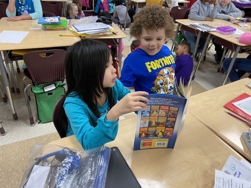Kindergarten Book Buddies in our room <a href="/MillerRdgTweets/">Miller Ridge Elementary School</a>