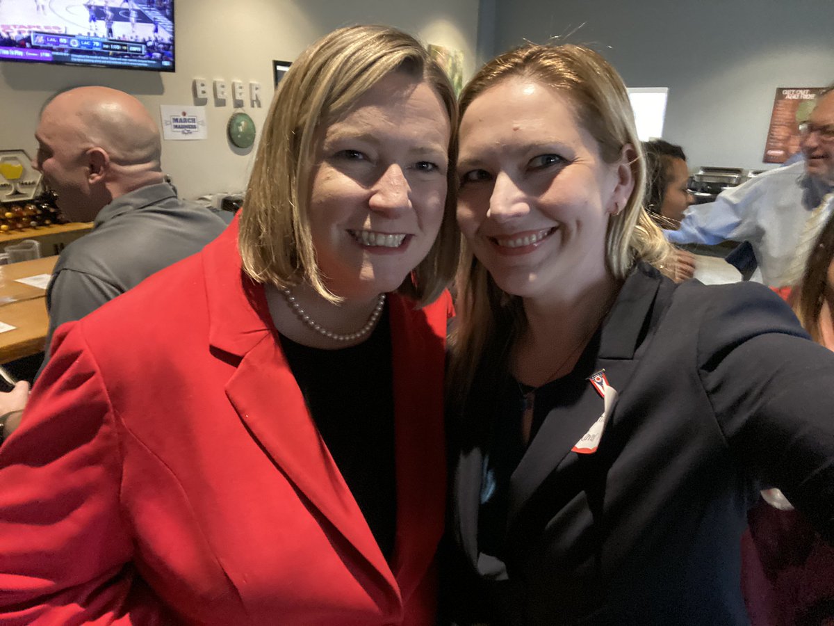HillaryMueri's tweet photo. An honor to be in Hudson yesterday supporting my friend &amp; Fellow #veteran @RepWeinstein in kicking off his re-election campaign! 
#TeamToro #BlueWave2020 #FlipOH #OH14 https://t.co/jbnO4nC4bn