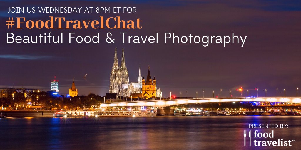 Join us tomorrow night at 8 pm ET for #FoodTravelChat. We're talking Beautiful Food &amp; Travel Photography 📸

Here are the questions so you can be ready: bit.ly/2OvaTtY