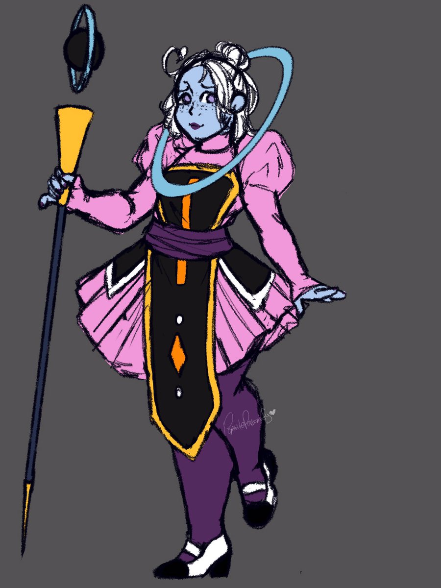 PopPersonify's tweet image. And finally the Supreme Kai of Universe 14, Kore! Her and Okka but heads a lot, she’s very sassy and condescending at times but she loves her universe with all her heart! 
Universe 14 is complete!