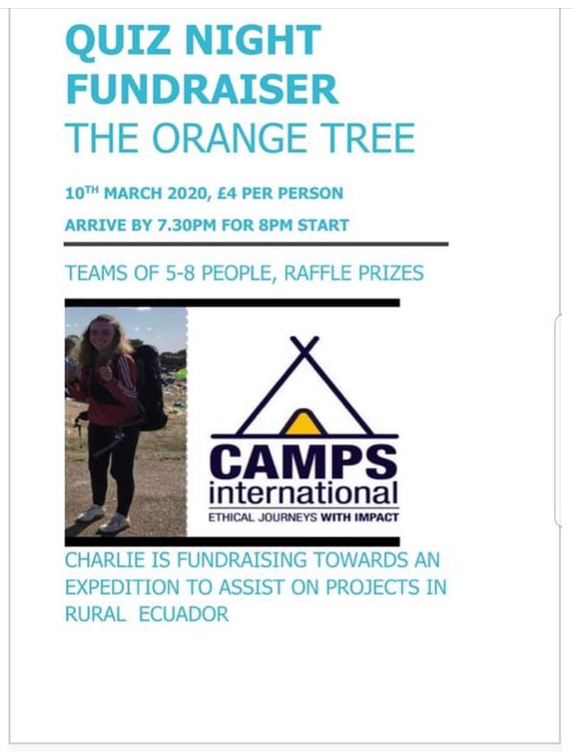 Tonight’s quiz is a fundraiser for Charlie’s Trip to Ecuador! £4 per person half the cash to Charlie, the rest as prizes. 

Oh, and by the way, all are welcome, wherever in the world you have been recently.....😎

See you at 8pm!