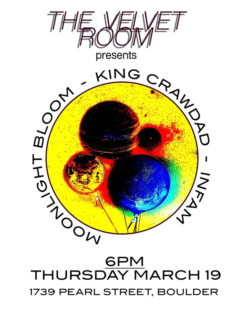 Next Bloom show March 19th at the Velvet Room in Boulder, CO!

#psychedelicrock #psychrock #spacerock #krautrock #rocknroll #rockmusic #music #livemusic #psychedelic #psychedelicart #psychedelia #Boulder #Denver #Colorado #Bouldermusic #Denvermusic #Coloradomusic #jamband