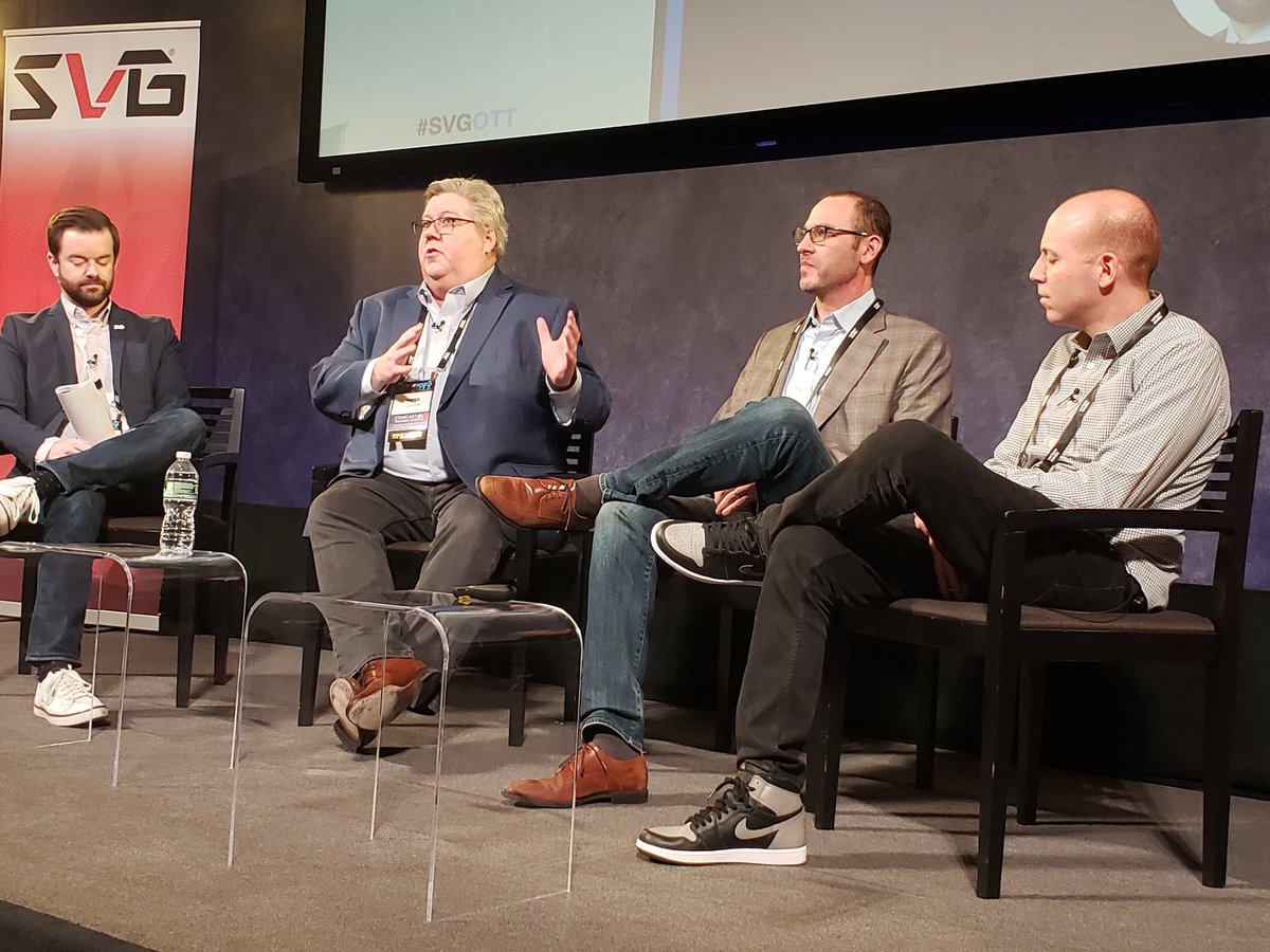 AndrewGabelSVG's tweet photo. Peter Gallagher @VZMediaPlatform joins Ben Grad @fuboTV and Raphael Poplock @BleacherReport to talk streaming in sports in 2020 and beyond at today's SVG Sports OTT Forum #SVGOTT https://t.co/dBCjBPt3SK