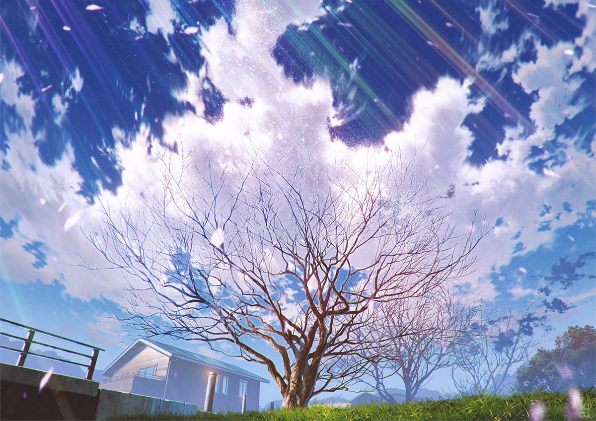 tree sky scenery no humans outdoors cloud grass  illustration images