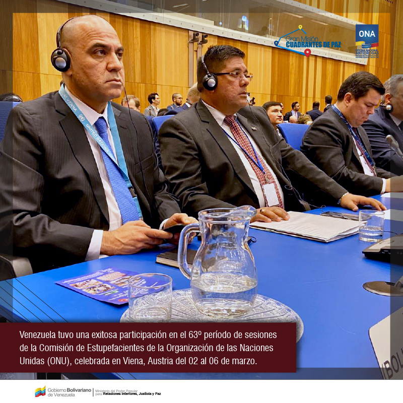 snantidrogas_ve's tweet photo. ¡EN ALTO! Venezuela participó en el 63º período de sesiones de la
Comisión de Estupefacientes de la #ONU que se celebró del 02 al 06
de marzo en Viena, Austria https://t.co/mdq8X9FN45