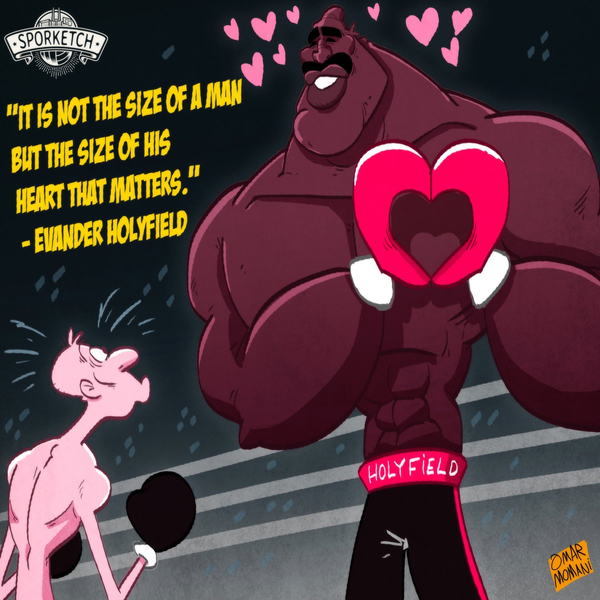 sporketch_main's tweet photo. EVANDER HOLYFIELD - "The Real Deal" reigned as the undisputed champion at cruiserweight in the late 1980s and at heavyweight in the early 1990s, and remains the only boxer to win the undisputed championship in two weight classes! 
#evanderholyfield #wbo #sporketch #omarmomani https://t.co/cWrpYWi2Ka