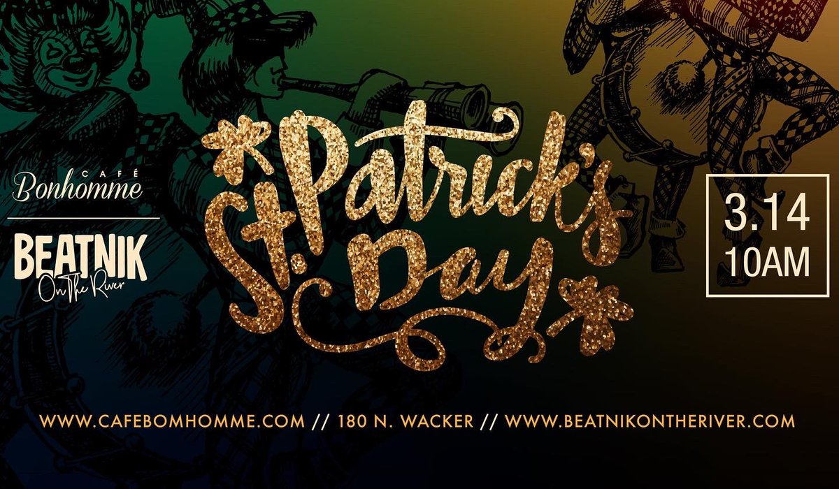Cafe Bonhomme on a Saturday? You know it... Join us &amp; <a href="/beatnikontheriv/">Beatnik On The River</a> this Saturday for our St. Patrick’s Day party 🍀 Doors open at 10am. As you know, we are located ON the river, so there’s no better place to be...