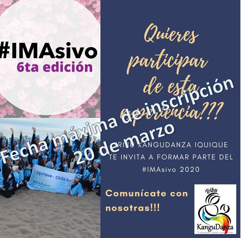 kangudanza's tweet photo. Queridas Madres y Gestantes
Te invitamos a formar parte de la Tribu Kangudanza Iquique y participa con nosotras de la competencia internacional de baile porteo IMAsivo 2020.
Debes inscribirte completando este formulario https://t.co/qjgwlZANlW 
#Iquique #Imasivo2020 #AltoHospicio https://t.co/LFlTqOmfkB