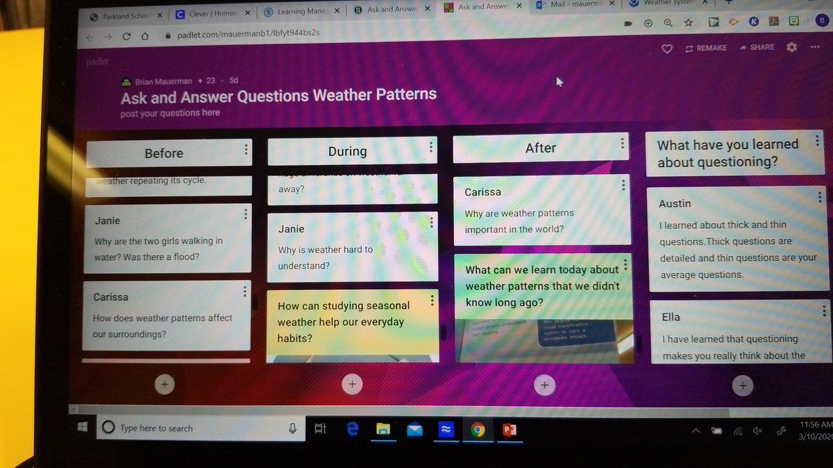 Learning about our questioning skills as a reader via <a href="/padlet/">Padlet</a>.