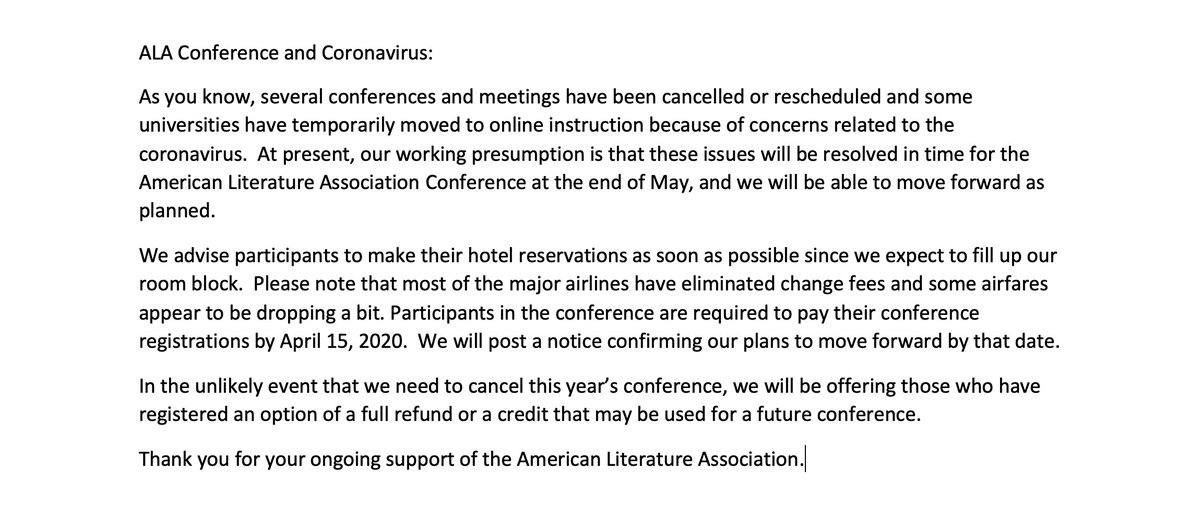 American Literature Association tweet media