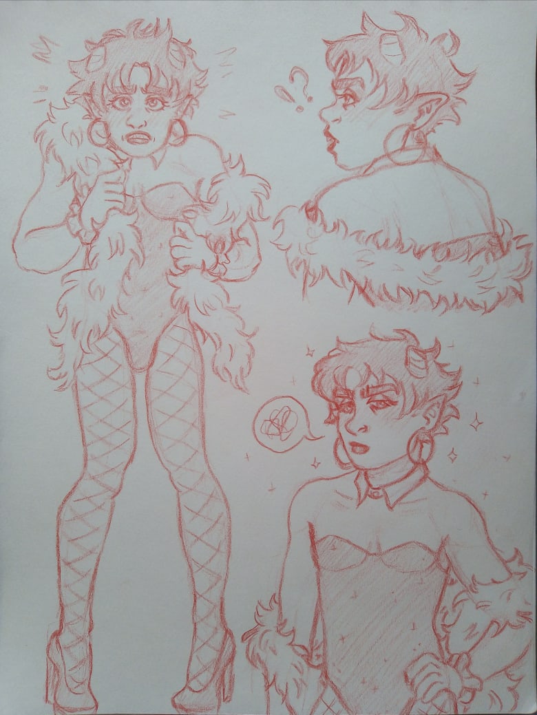 Nanaja_chu's tweet photo. I don’t know what happened … I was distracted for a minute and my hand just did these sketches (I don’t know what’s going on here, but suppose the boys lost at cards to Rose and Kanaya, and of course Kan did their makeup =D) https://t.co/2d3VAFmCmP