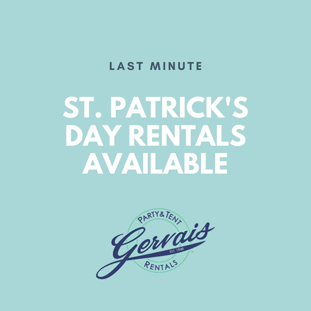 Call us today to (sham)rock and roll! 🍀 gervaisrentals.com/st-patricks-da…
#gervaisrentals #corporateevents #eventrentals #partyrentals #eventplannerlife #corporateeventplanner #eventplanning #corporateeventplanning #torontorentals #rentaldecor #rentaldecoration #torontoeventrentals