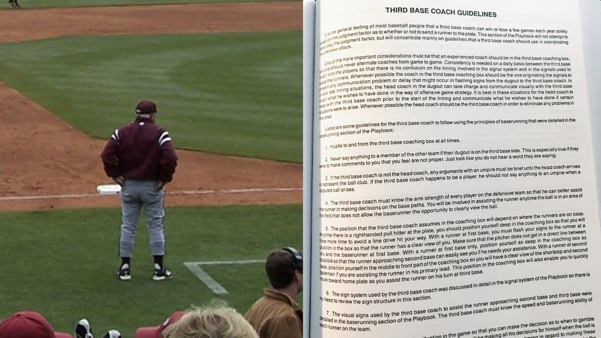 I see too many first &amp; third base coaches looking like they don't have a clue what's going on out there...

Please do yourself a favor and pick up a copy of TheBaseballPlaybook.com and read the section on Base Coaching Guidelines (pages 265-268).

You can thank me later.