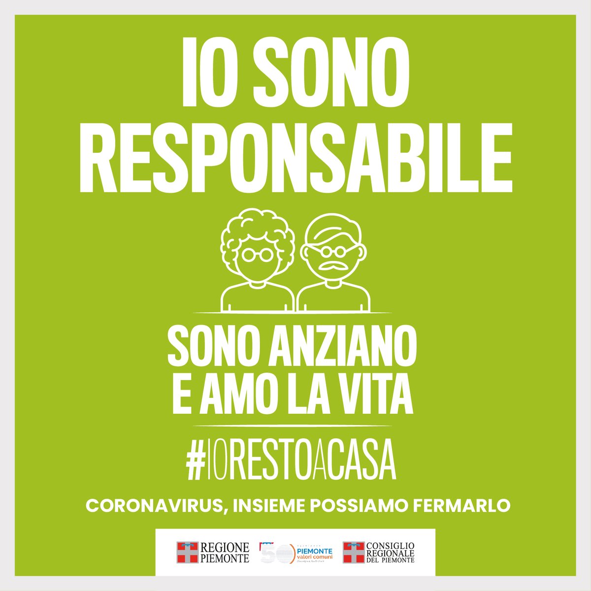 La seconda card della nostra campagna #iorestoacasa 
"Sono anziano e amo la vita" un invito alla responsabilità per le persone anziane, con fragilità e tutti quelli che possono avere contatti con loro.
Insieme possiamo vincere il #coronavirus