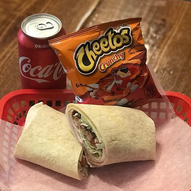 CFCoffeeShop's tweet photo. Turkey, avocado, bacon ranch wrap is ready!  Simple yet SO good.  #lunch #roystonga #cfcoffeeshop https://t.co/N29LaWcO6Z https://t.co/l2WukFXhZo