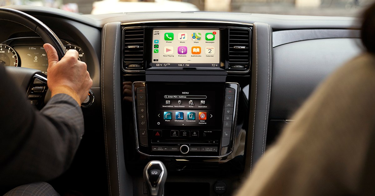 KingsINFINITI's tweet photo. Never miss a note in QX80 with Apple CarPlay and INFINITI’s available 17-speaker Bose® Performance Series Audio system. Learn more at Kings INFINITI, Inc.. https://t.co/grxDXjBj63