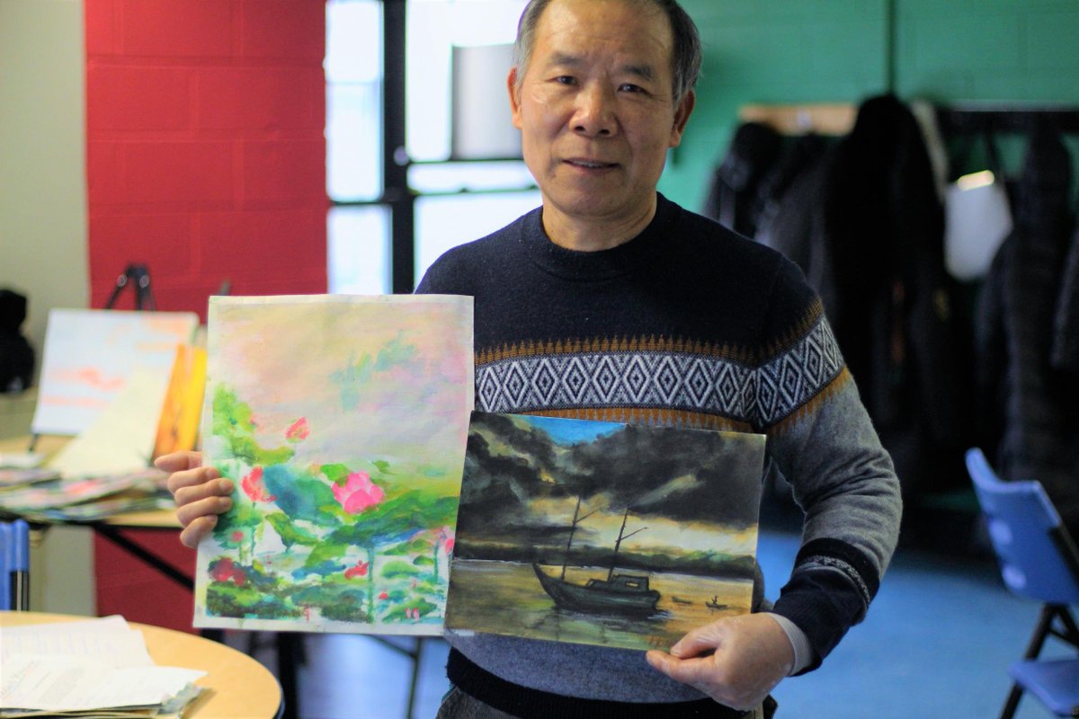 GoddardRiv's tweet photo. Huan Xin Huang has so much passion for painting, he taught himself as a farmer in Guangdong. We're proud and excited to see the works he's producing in the watercolor class at our Lincoln Square senior center! https://t.co/bSmIYJQ3jy https://t.co/guovvj0qbN