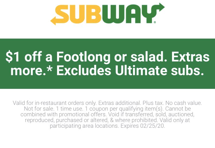 Check this out! Find a restaurant: tinyurl.com/y2yp6p68 Download the app: tinyurl.com/wo3nqvj #ClarionPA #ArmstrongCountyPA #KittanningPA #Subway #EatFresh