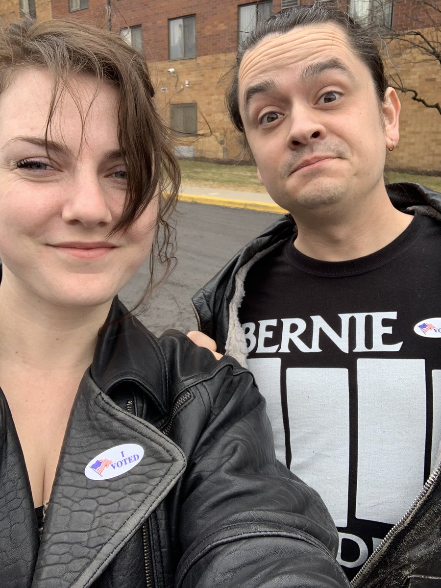 Michigan! Today’s the day to cast your ballot for <a href="/BernieSanders/">Bernie Sanders</a> , the one and only candidate with all of our best interests at heart. Protect our immigrants, protect our minorities, protect our planet, and make the right choice! Love, Prude Boys ✌🏻 #m4a
