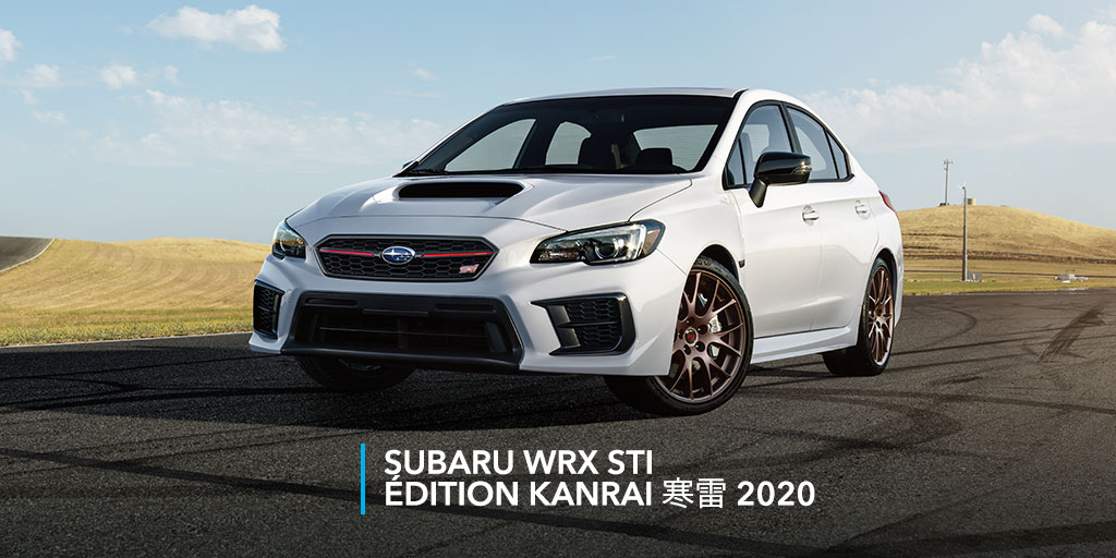 SubaruCanada's tweet photo. Voici la WRX STI Kanrai 寒雷 2020 disponible exclusivement en blanc céramique. Voyez-la en direct au @autoshowCalgary du 11 au 15 mars: https://t.co/hheNkDNEsN #SubaruWRXKanrai #CalgaryAutoShow2020 https://t.co/NOU2YRjHVQ