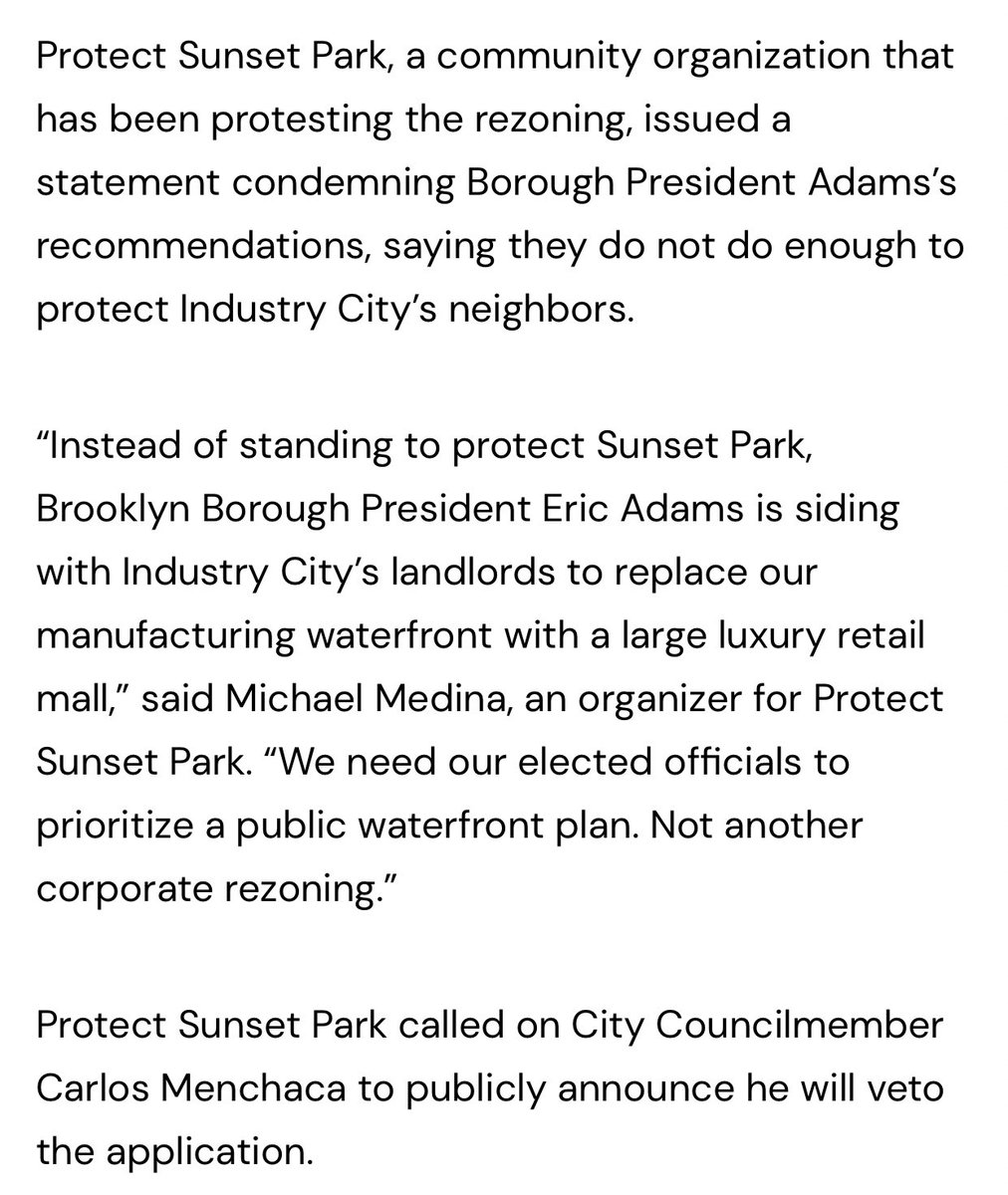 ProtectSunset's tweet photo. No surprise here.
@BPEricAdams will always rubber stamp rezonings because he answers to big real estate donors not his constituents.
#ProtectSunsetPark #SunsetParkIsNotForSale https://t.co/MQ6gpCtLPi
