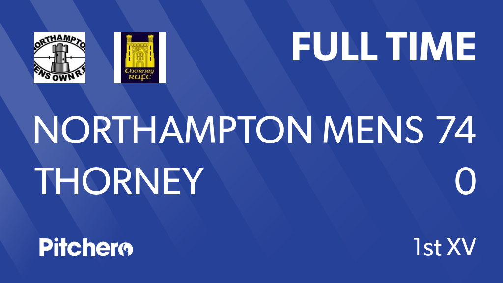 MensOwnRugby's tweet photo. FULL TIME: Northampton Mens Own 74 - 0 Thorney
#NORTHO #Pitchero
https://t.co/AfMlbm6PtI https://t.co/41ELLnT89d