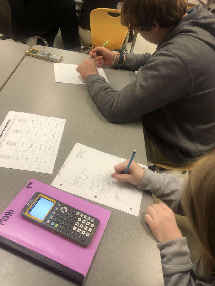 studdardmath's tweet photo. Competitive algebra !! Playing monomial square root connect four in Algebra 1B. #willworkforcandy #mathisfun https://t.co/YK2XdJzVq2