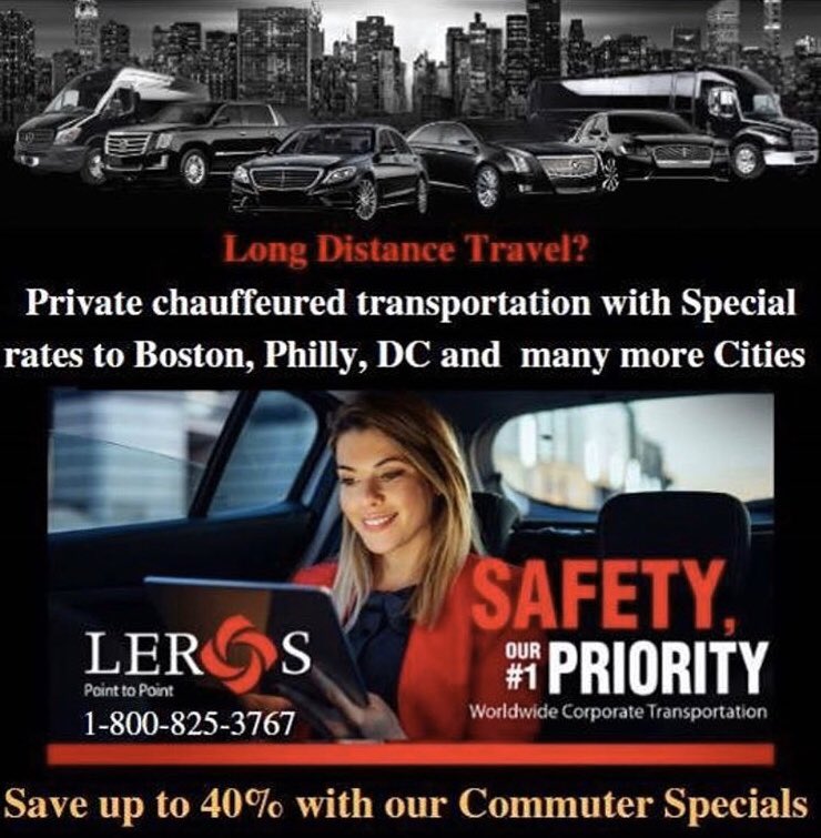 LerosLimos's tweet photo. Safety is our #1 Priority. Call or Email today to book private transportation and take advantage of our commuter specials. 800-825-3767 or info@Leroslimo.com #safety #Leros #commuter #special https://t.co/0KRAqmSZr3