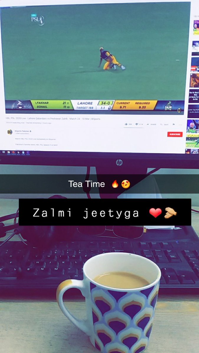 zaheerdeswali10's tweet image. Tea time 🔥
Zalmi jeetyga  ❤

#PZvLQ
#Office #CreativeDepartment #WatchingPsl #PSL5ComesPakistan #PSL2020 #TayyarHain #Karachi