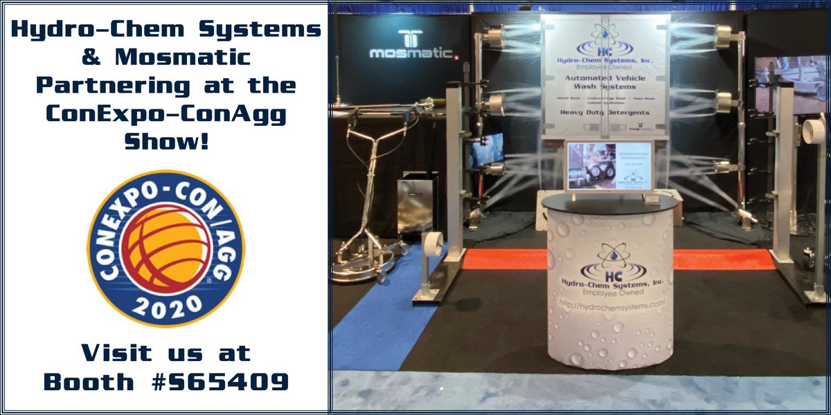 HydroChemSys's tweet photo. Our automated truck wash systems are fantastic at cleaning heavy duty fleets - extending the life of the vehicle and reducing maintenance! We're at #ConExpo2020  showing our system at the @MosmaticAG booth! #hydrochemsystems #mosmatic #truckwash #fleetwash #CONEXPOCONAGG https://t.co/52TNNYPN2T