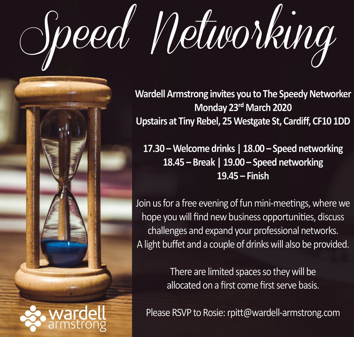We are hosting a Speedy Networking event on 23rd March. RSVP if you fancy coming along.